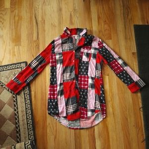 VS multi plaid PJ top